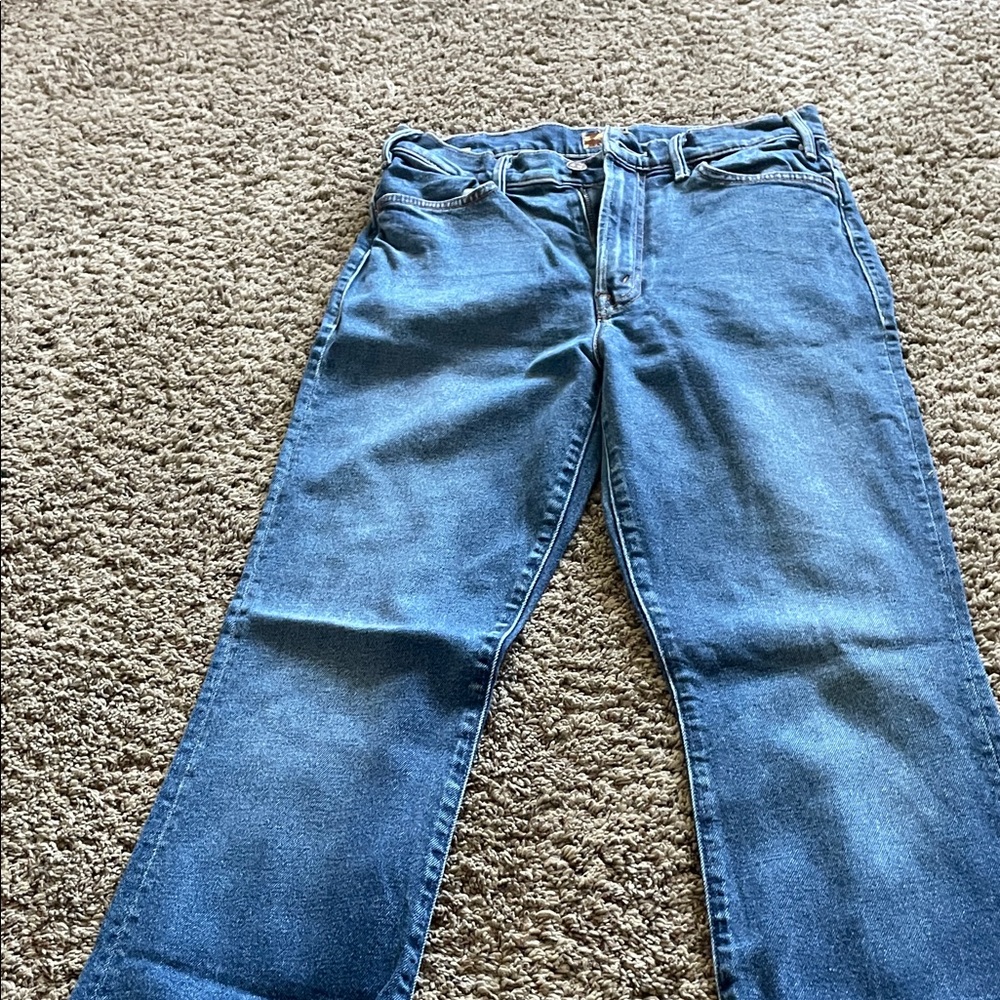 MOTHER Women’s Straight Blue Jeans